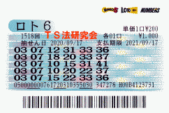 ロト6 第1,518回　3等1本・4等10本・5等76本当選！