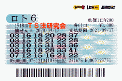 ロト6 第1,518回　3等1本・4等10本・5等76本当選！